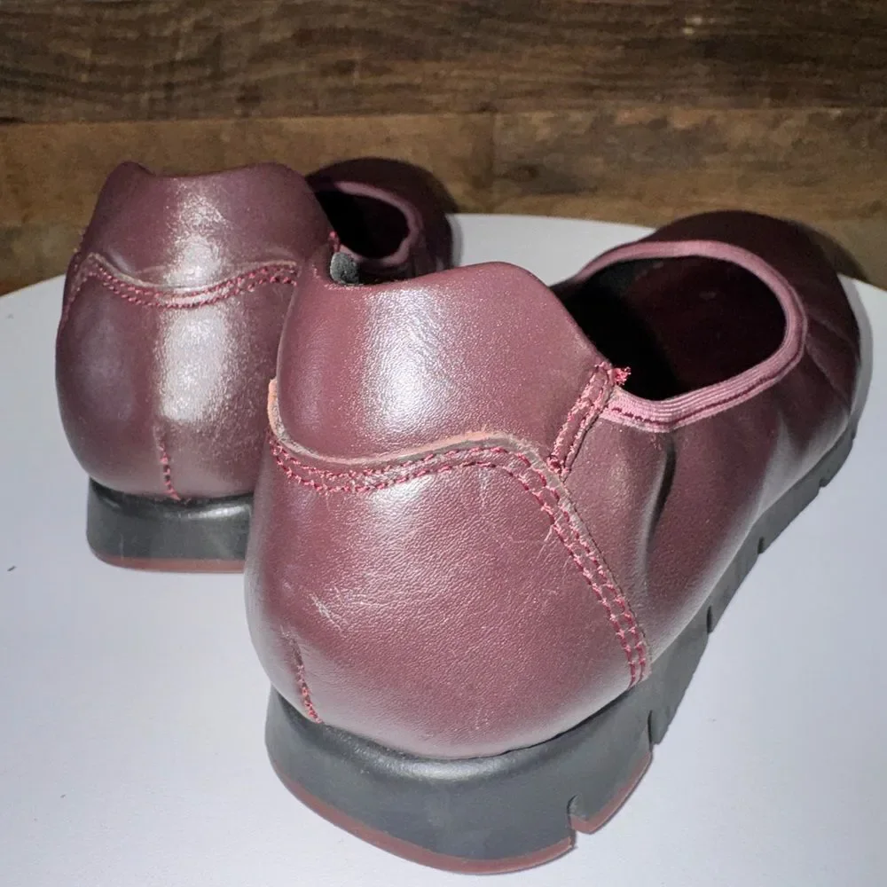 Hotter Leather Ballet Flats Plum Purple Comfort Size US 8